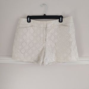 WHBM White and Gold Shorts, size 12